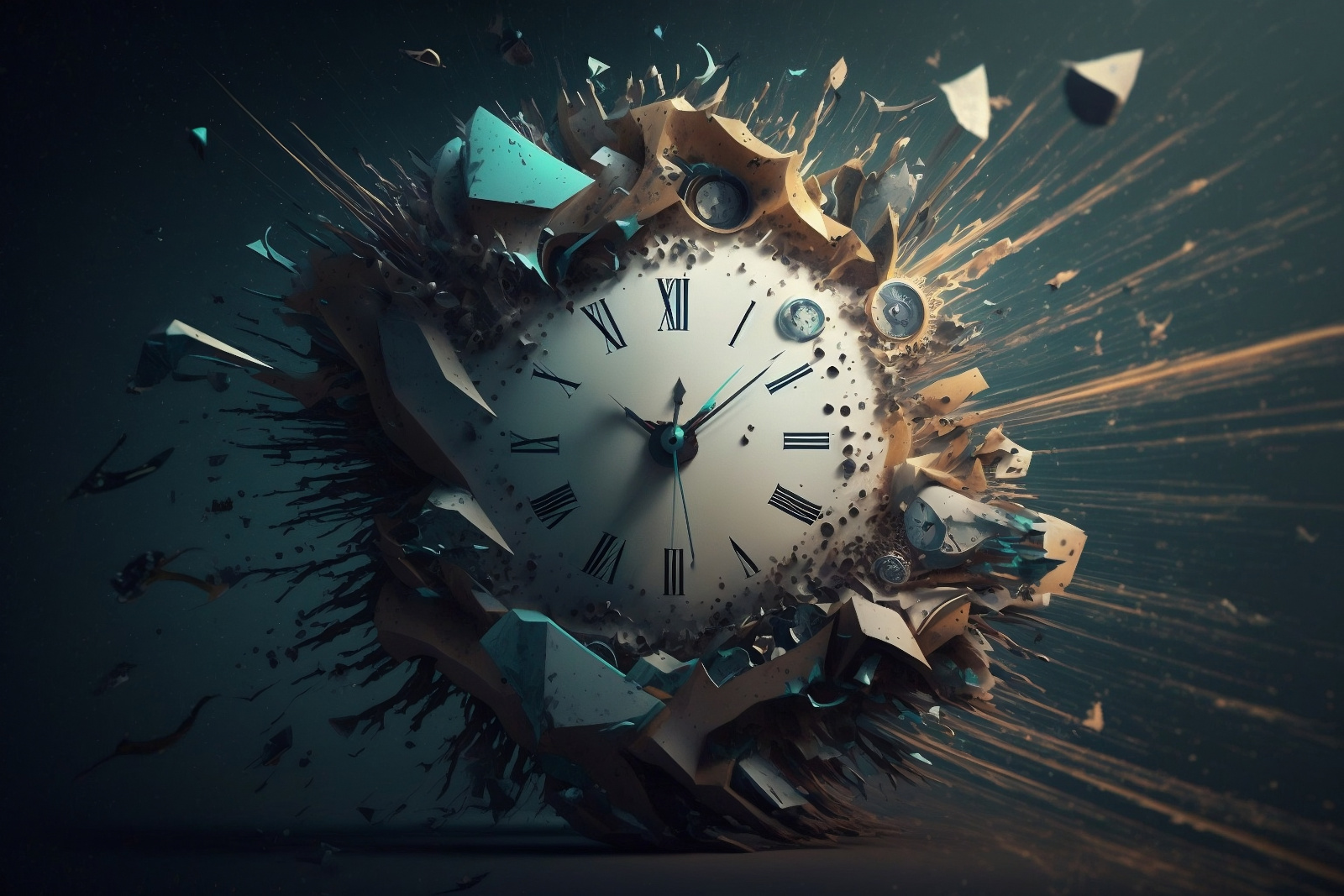 Dynamic and Evolving Time Concept with a Clock, Generative Ai