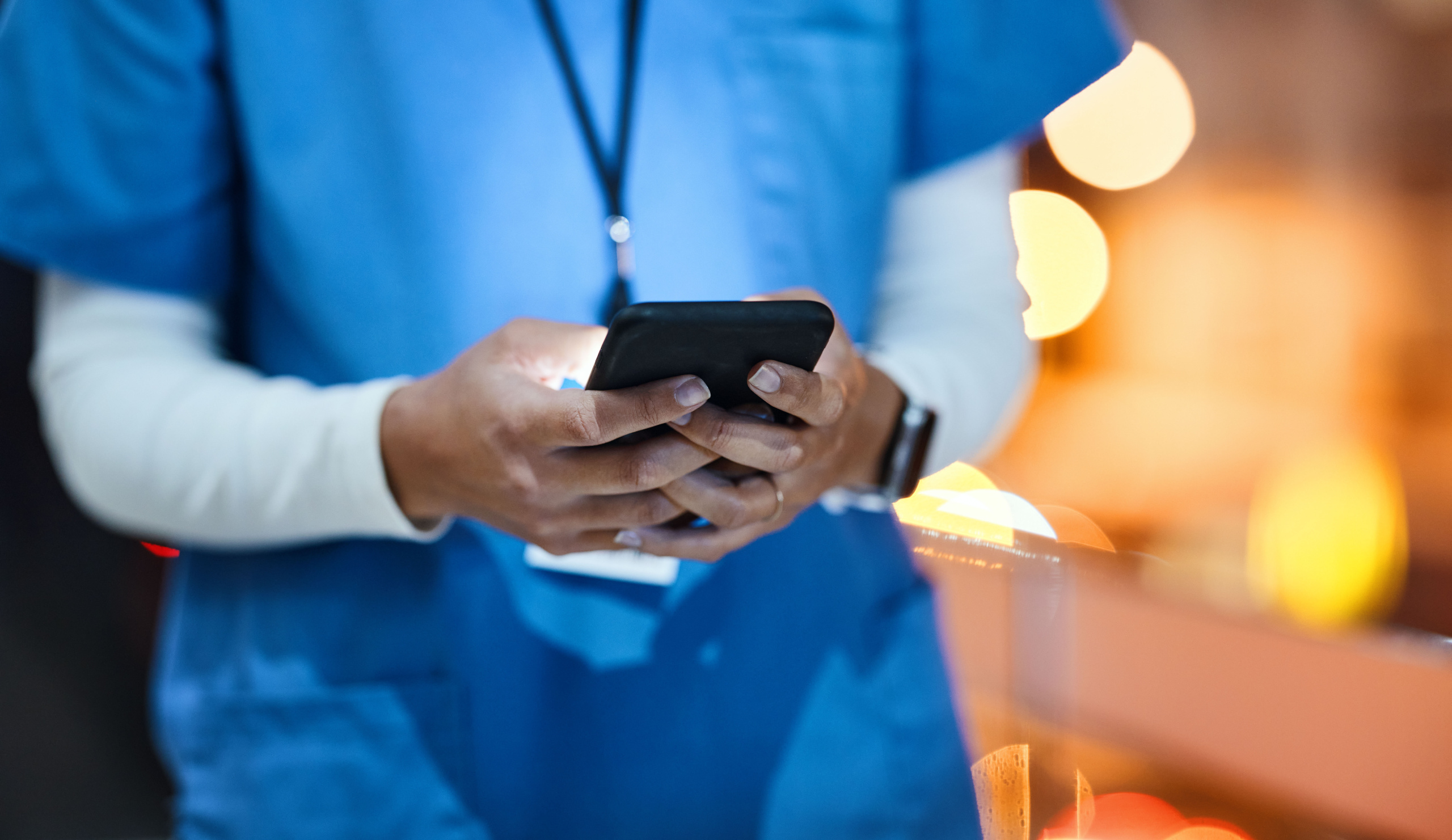 Temporary healthcare employee using the WorkTracker mobile timesheet app