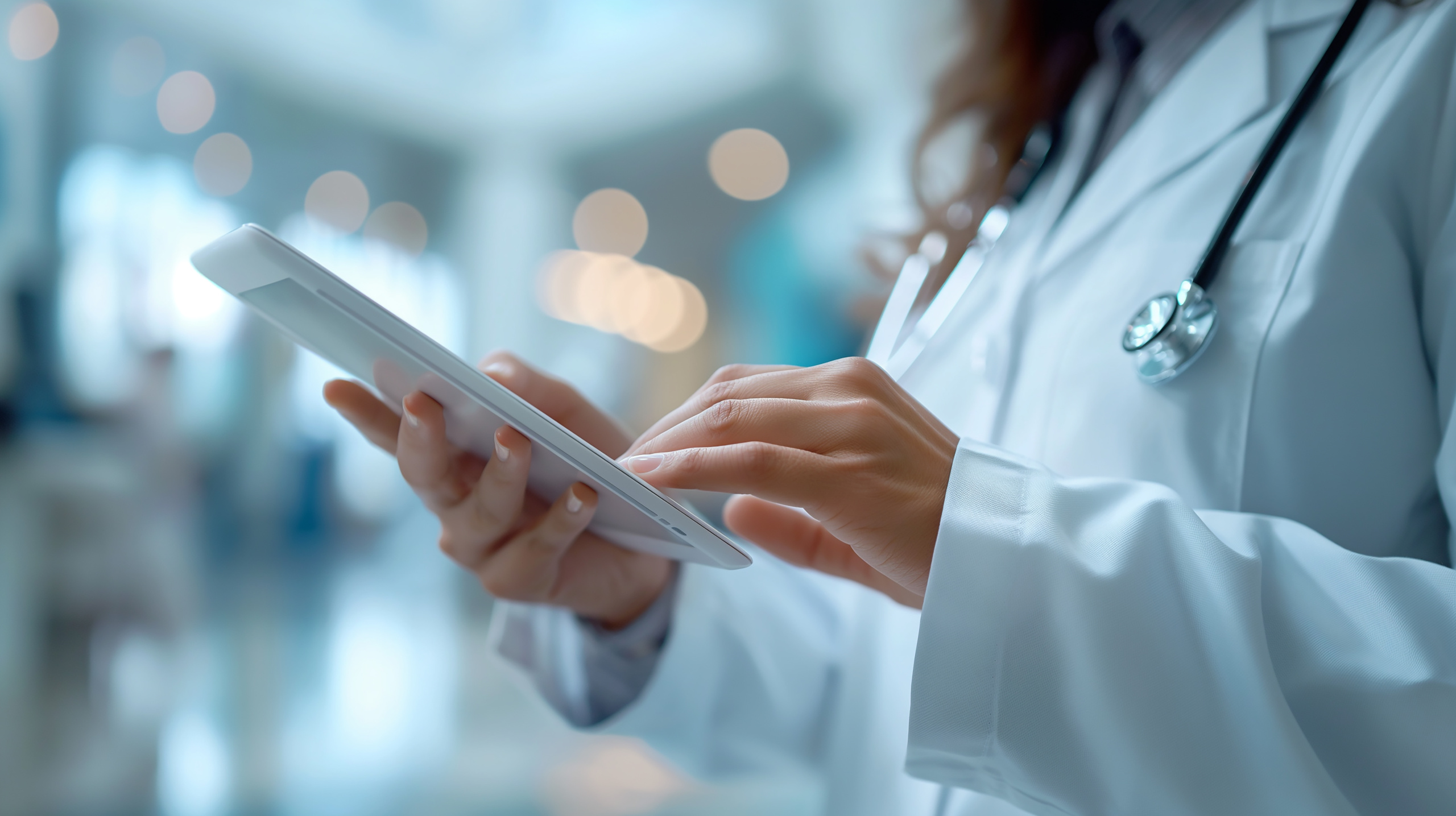 Medical technology online health global health network and mobile applications Healthcare professional working on the ground using smart device as a mobile timesheet app: YouRecruit and WorkTracker