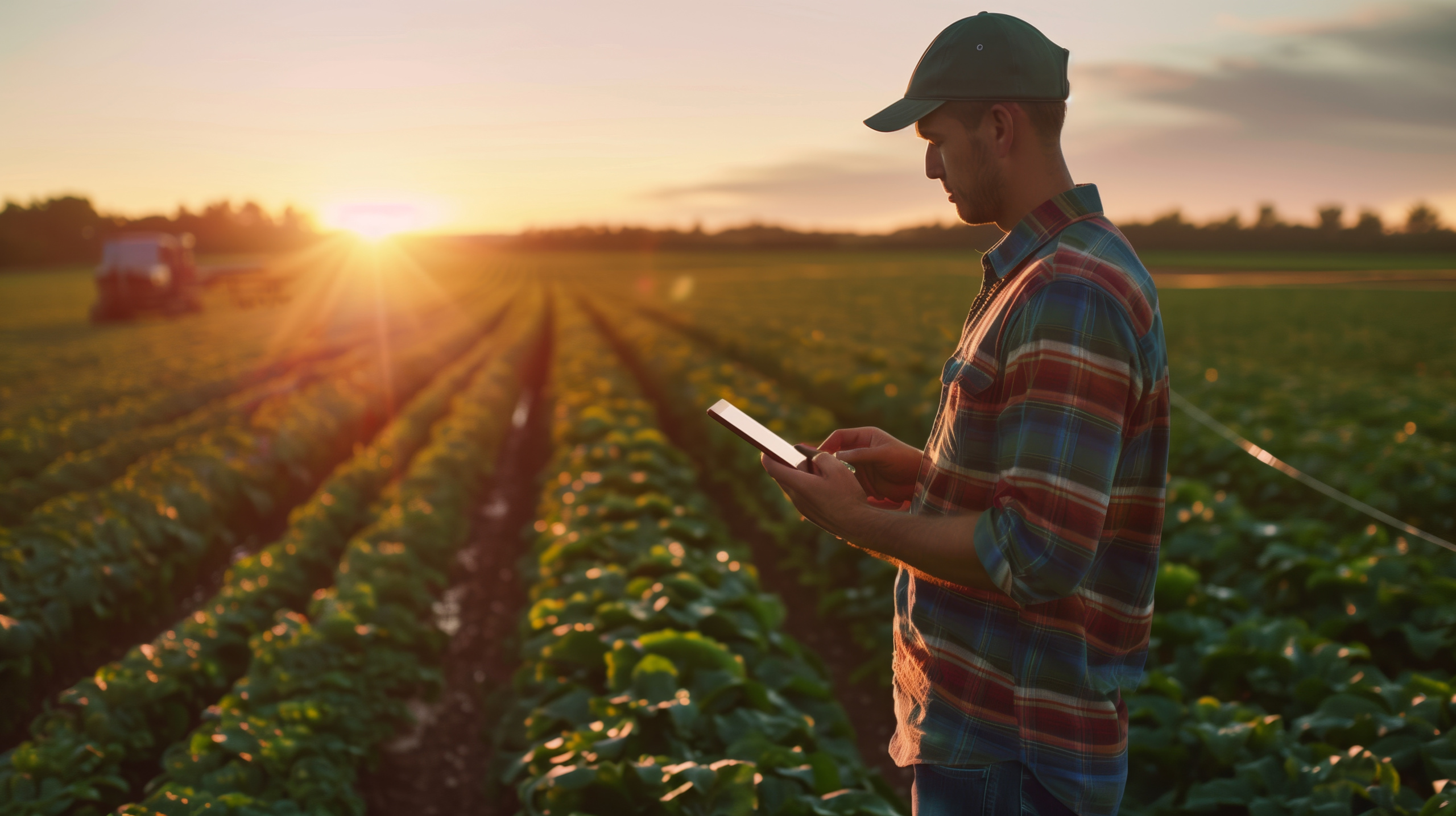 Part-time seasonal worker with tablet in an agricultural field setting: The YouRecruit workforce management system 